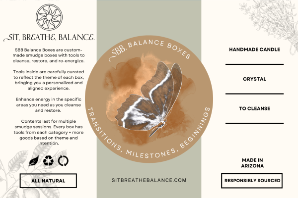 Transitions, Milestones, New Beginnings Balance Box Label