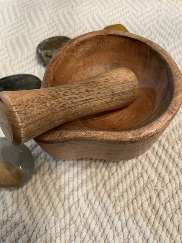 Wooden Mortar + Pestle Set with Spout - SBB