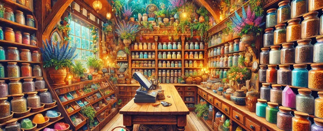 Apothecary Back Room - Colorful Jars, Plants and more with Slanted Ceilings - SBB
