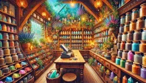 Apothecary Back Room - Colorful Jars, Plants and more with Slanted Ceilings - SBB